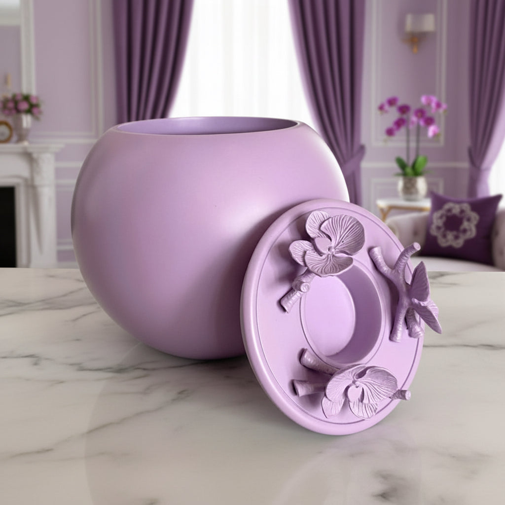 Orchid Urn for Dog & Pet Ashes - Handmade [LAVENDER]