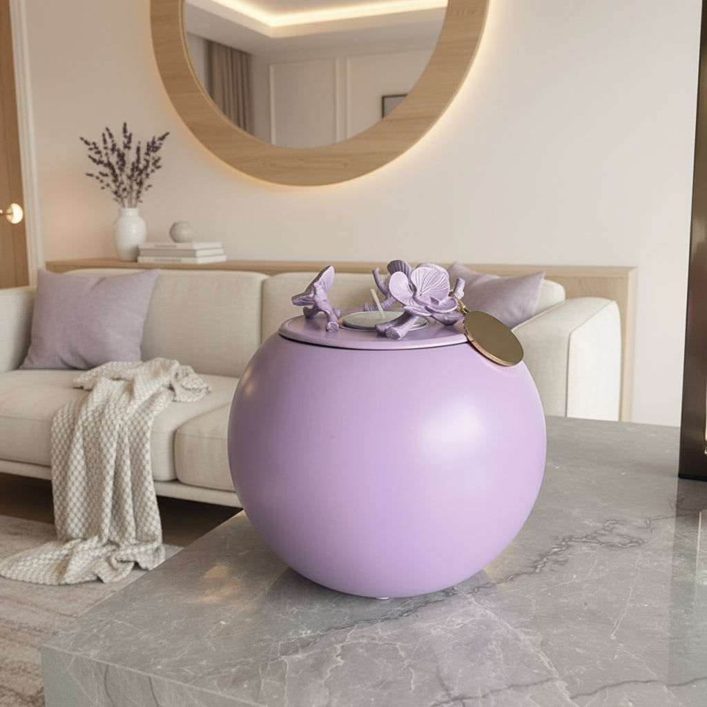 Orchid Urn for Dog & Pet Ashes - Handmade [LAVENDER]