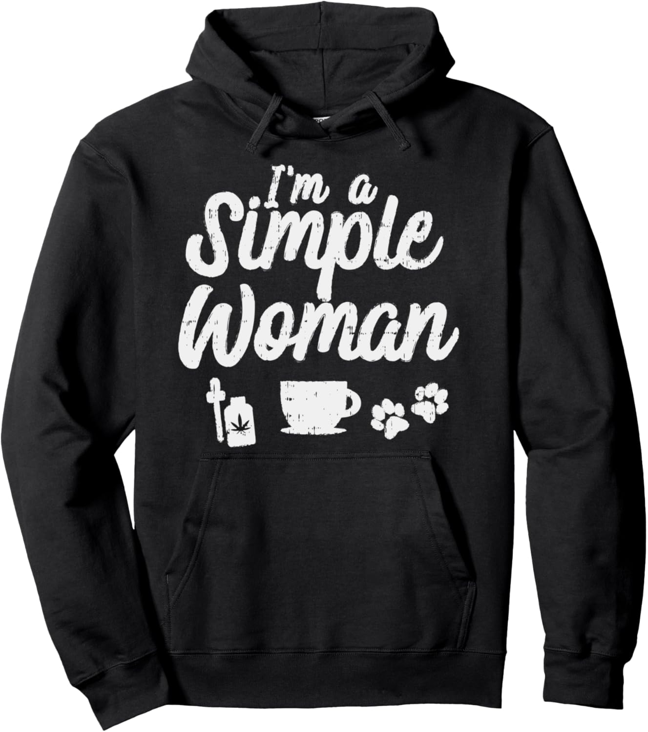 Im A Simple Woman CBD Coffee Dog Paw Hemp Oil Pet Lover Gift Pullover Hoodie