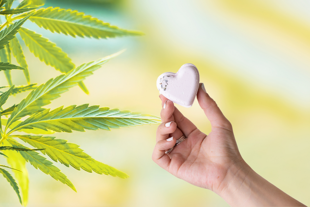 CBD -  5 Hearts Shaped Shower Steamers/ fizzies with CBD - in a Gift Box - Can be personalized. (THC free) by Lizush
