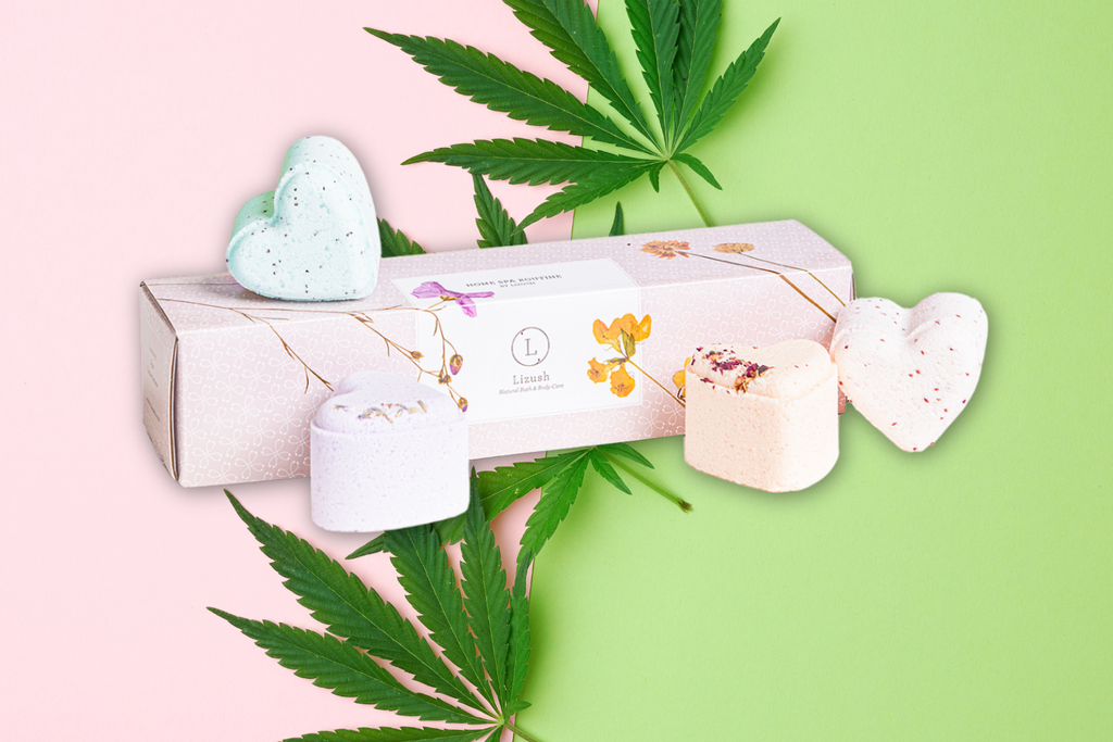 CBD -  5 Hearts Shaped Shower Steamers/ fizzies with CBD - in a Gift Box - Can be personalized. (THC free) by Lizush