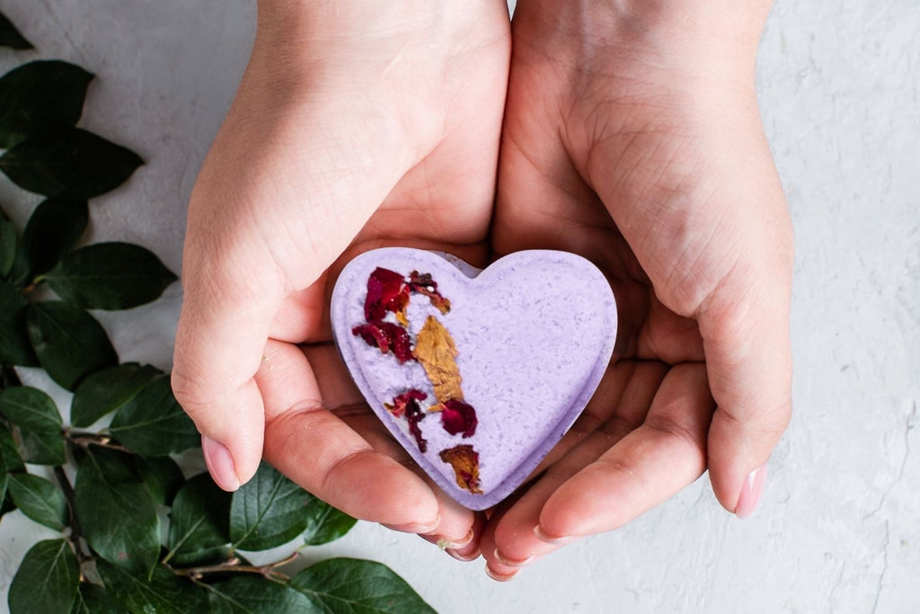 CBD -  5 Hearts Shaped Shower Steamers/ fizzies with CBD - in a Gift Box - Can be personalized. (THC free) by Lizush