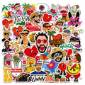 50pc Bad Bunny Sticker Pack - Waterproof Vinyl Decals for Laptops & Water Bottles