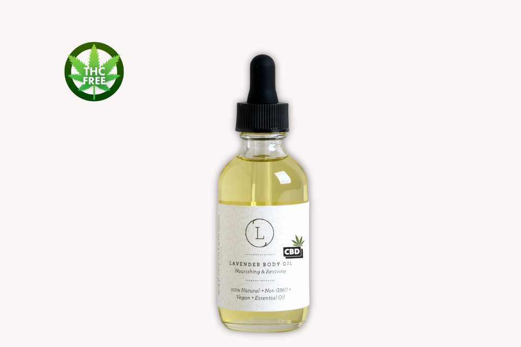 CBD Lavender Body Oil with CBD, Natural Moisturizing Body Oil (THC free) by Lizush