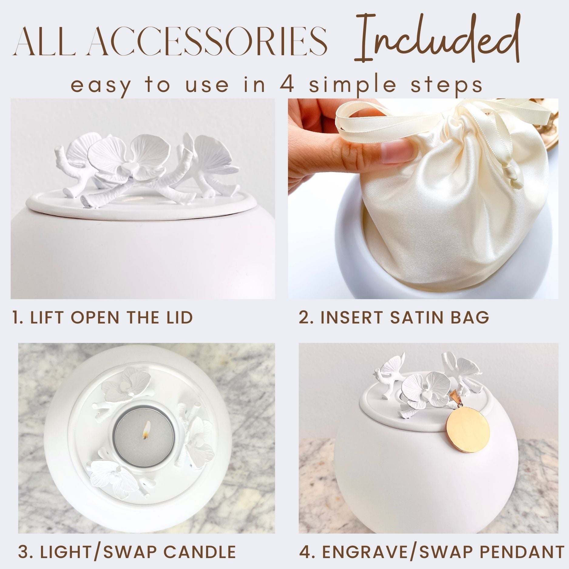 Orchid Urn for Dog & Pet Ashes - Handmade